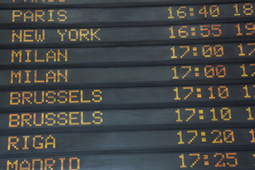 Obraz premium Flights information board