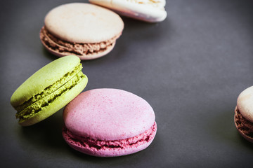 Sweet and colourful french macaroons