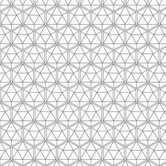Seamless Geometric Lines Black and White Hexagon Vector Pattern 