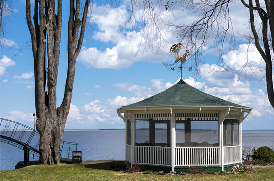 Canada, Quebec, Roberval, a gazebo on the St Jean lake 