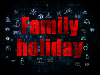 Tourism concept: Family Holiday on Digital background