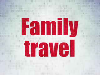 Vacation concept: Family Travel on Digital Paper background