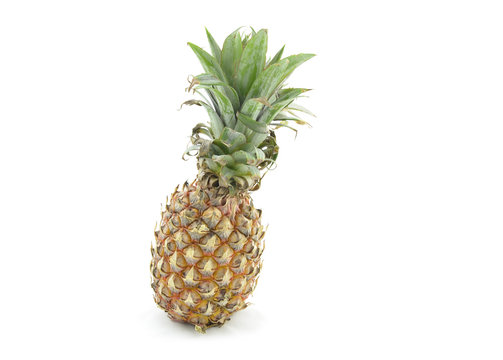 fresh pineapple isolated white background