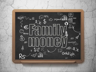 Currency concept: Family Money on School Board background