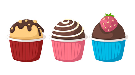cupcake on white background vector