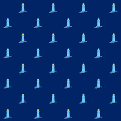 Seamless Pattern with Lighthouse