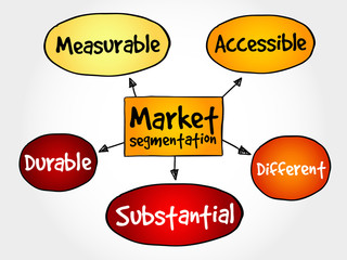 Market segmentation mind map, business concept