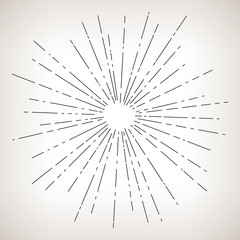 Obraz premium Sun Burst, Retro Style