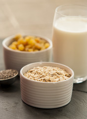 bowl of oat flakes