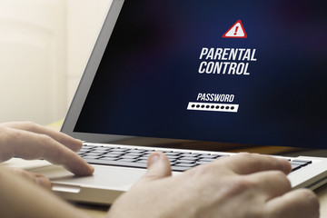 home computing parental control - obrazy, fototapety, plakaty