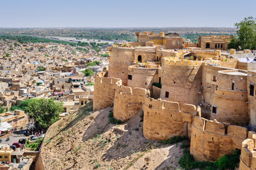 Birds eye view of Jaisalmer city from Golden Fort of Jaisalmer,