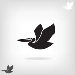 Stylized silhouette of a Pelican.