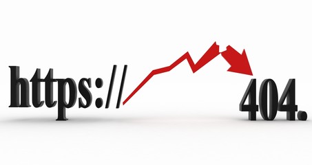 HTTP not found error code 404 on white 