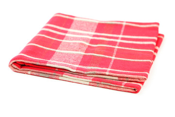 Folded napkin on white background