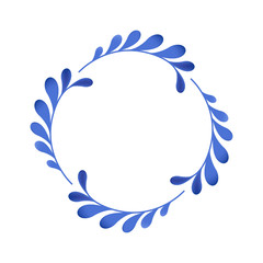 Blue flowers floral russian porcelain beautiful folk ornament.