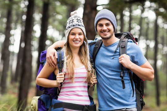 Portrait of a happy hiker couple 