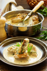 Delicious sauteed chicken with tarragon.