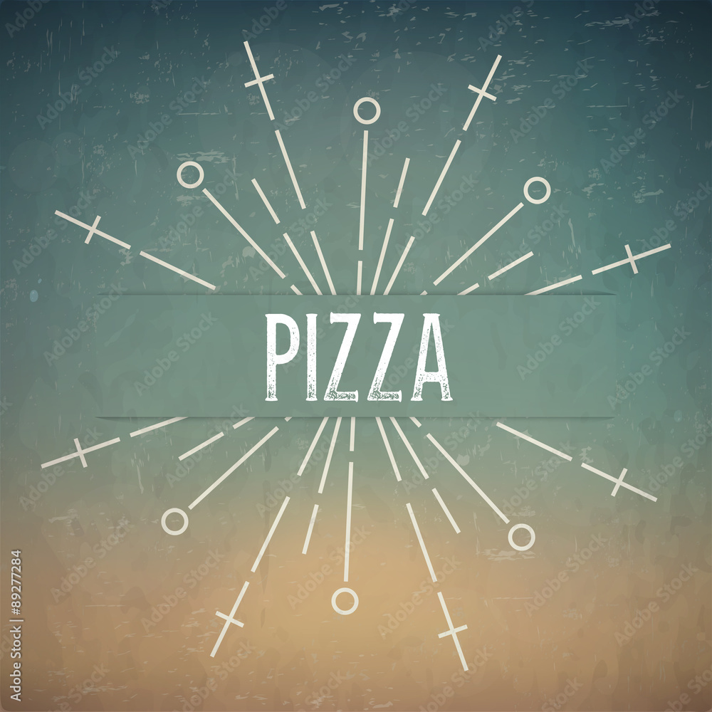 Poster abstract creative concept vector design layout with text - pizza