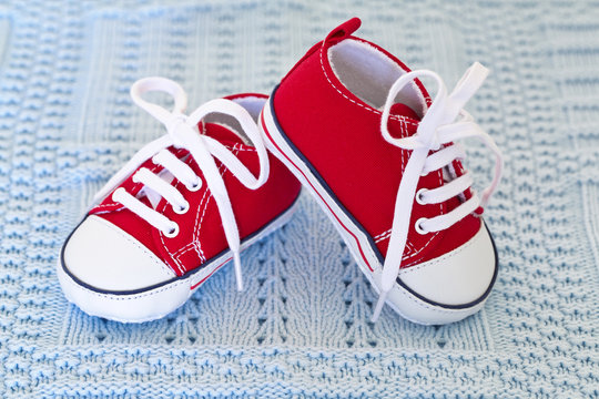 Red baby shoes