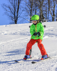 mit den Kindern beim Skifahren