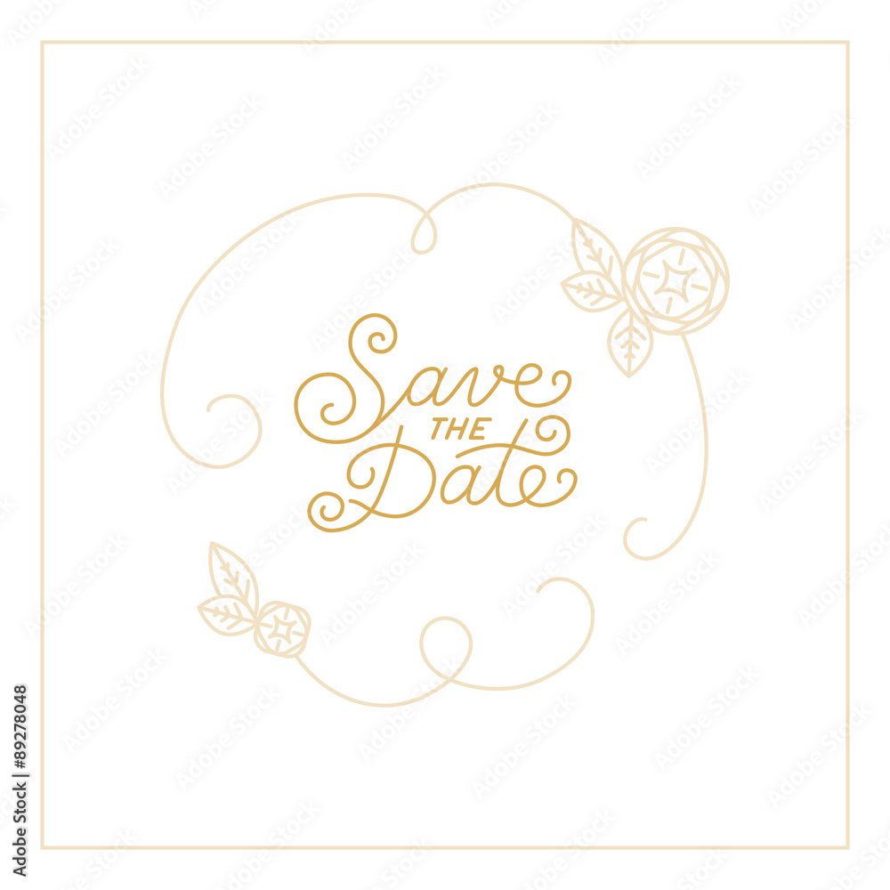 Wall mural vector save the date card design