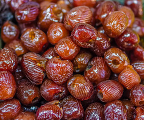 Heap of dried Chinese date (Ziziphus jujuba) for retail sale