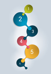 Round numbered step by step template, banner. Business color vector. Infographic. 