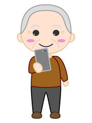 シニア男性　笑顔