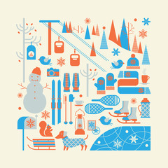 Composition with winter sports