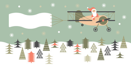 Composition with Christmas landscape.