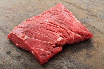 raw uncooked brisket flat iron steak
