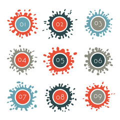 Colorful Vector Stains, Blots, Splashes Set