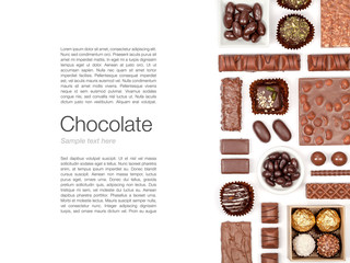 chocolate on white background  