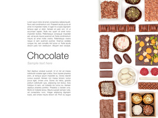 chocolate on white background  