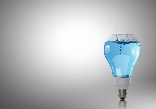 Light bulb with water