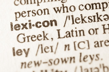 Dictionary definition of word lexicon