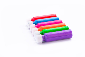 Fototapeta premium Color paint on white background
