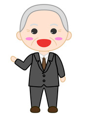 スーツ男性　説明