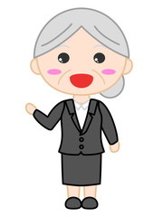 スーツ女性　説明