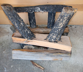 old and broken wooden bench