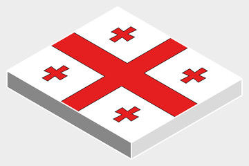 Obraz premium 3D Isometric Flag Illustration of the country of Georgia
