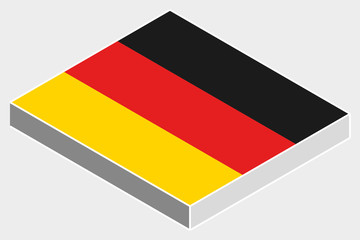 3D Isometric Flag Illustration of the country of  Germany