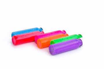 Color paint on white background
