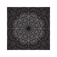 Ornamental vector mandala on the black background