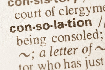 Dictionary definition of word consolation