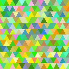 Green and yellow vector seamless pattern with triangles. Abstract background.
