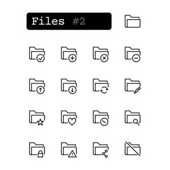 Set line thin icons. Vector. Document, file.