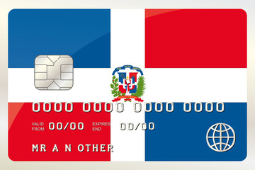 Illustration of a Credit Card with the Card being the flag of  D