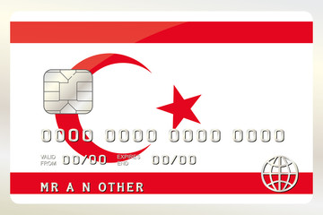 Illustration of a Credit Card with the Card being the flag of  N