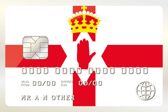 Illustration of a Credit Card with the Card being the flag of  N